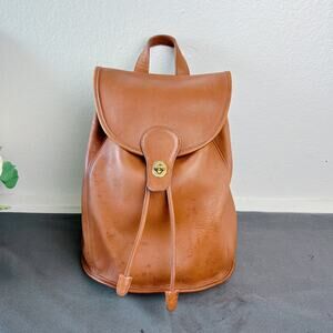 Coach Vintage Leather Backpack Rucksack Carry On 9943